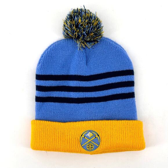 Denver Nuggets NBA Basketball Knit Beanie Cap Hat With Pom One Size - Picture 1 of 5